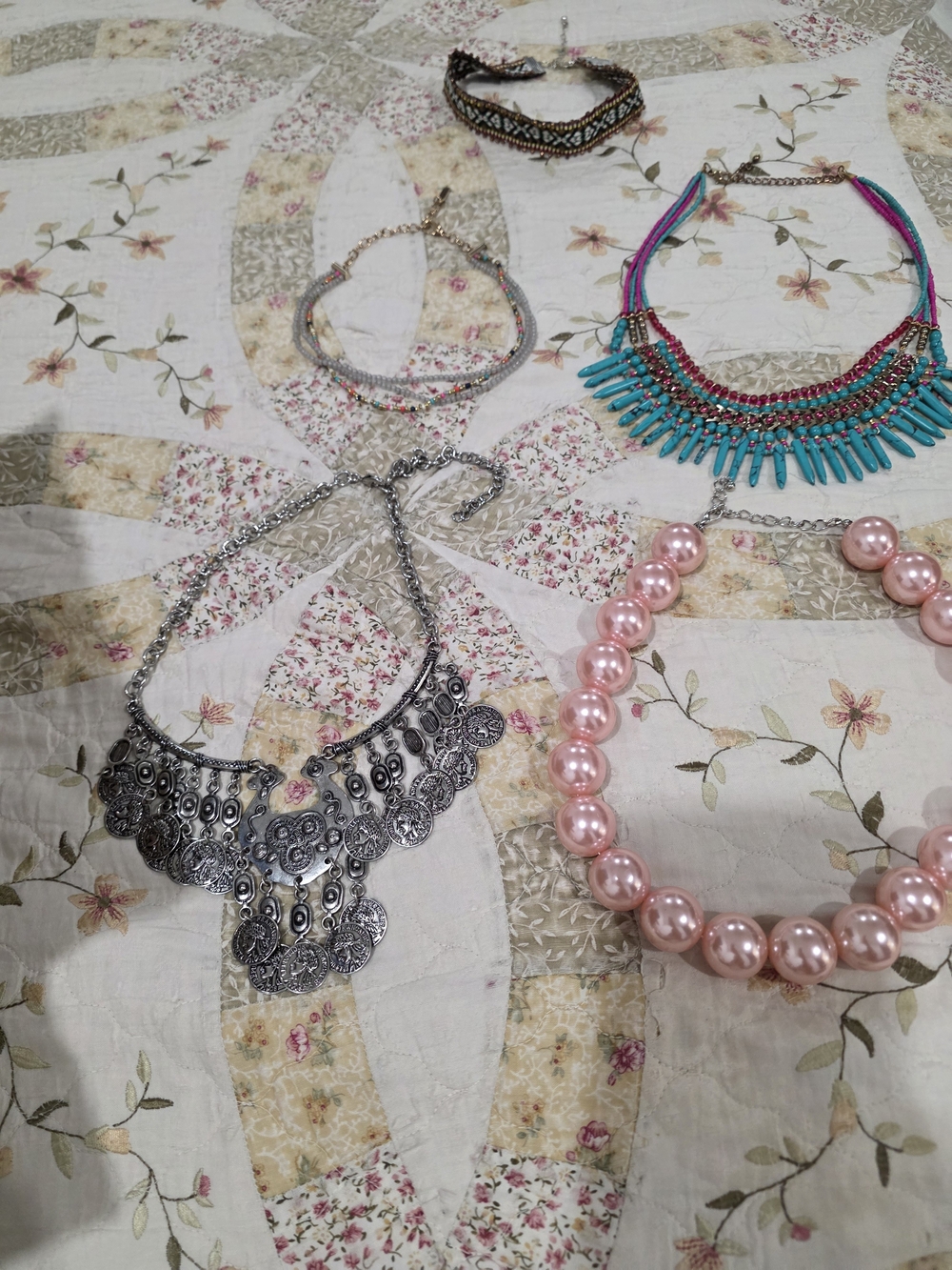 Silver Bohemian Coin Statement Necklace - Women Jewelry